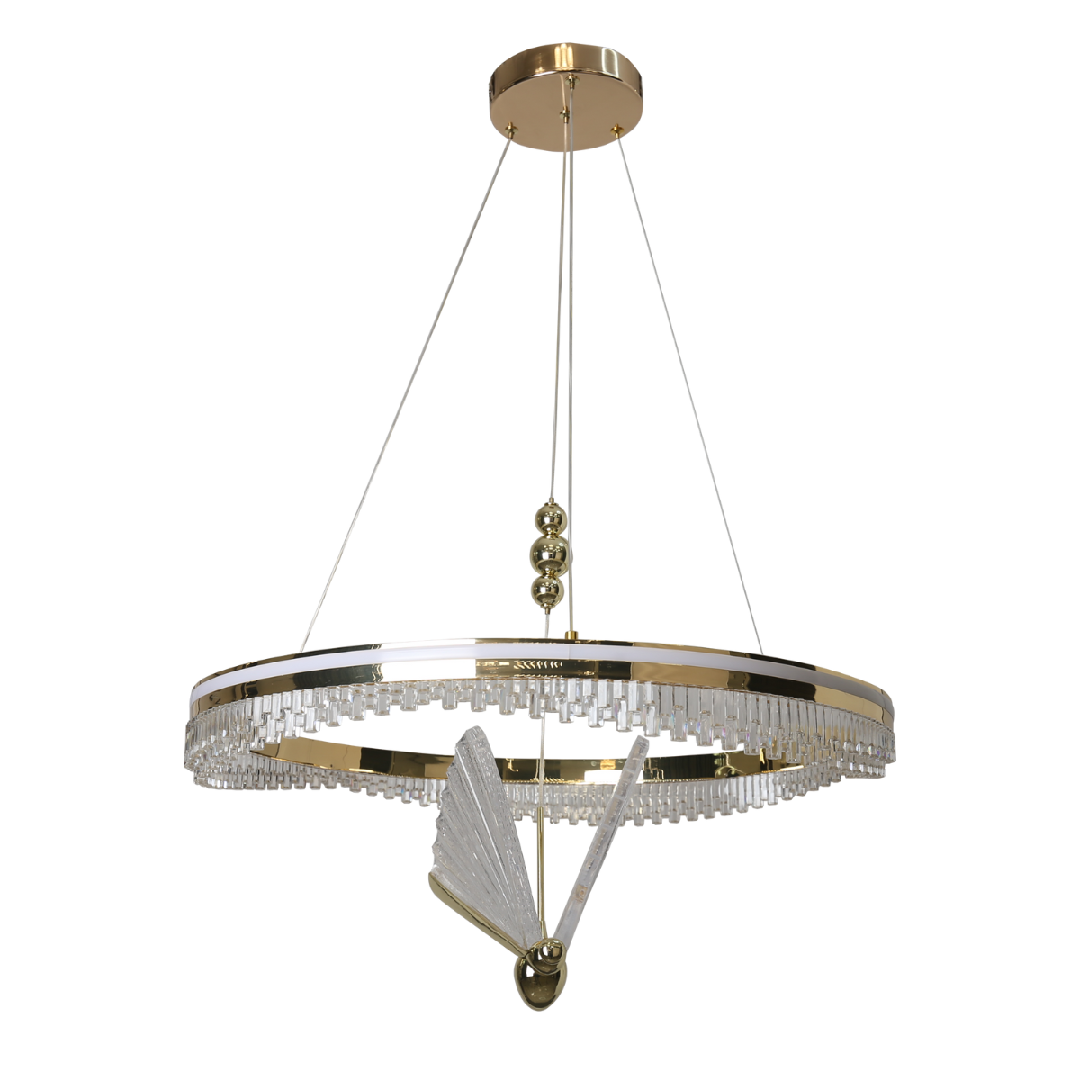 Lampa wisząca Marissa Cristal złota LED CCT