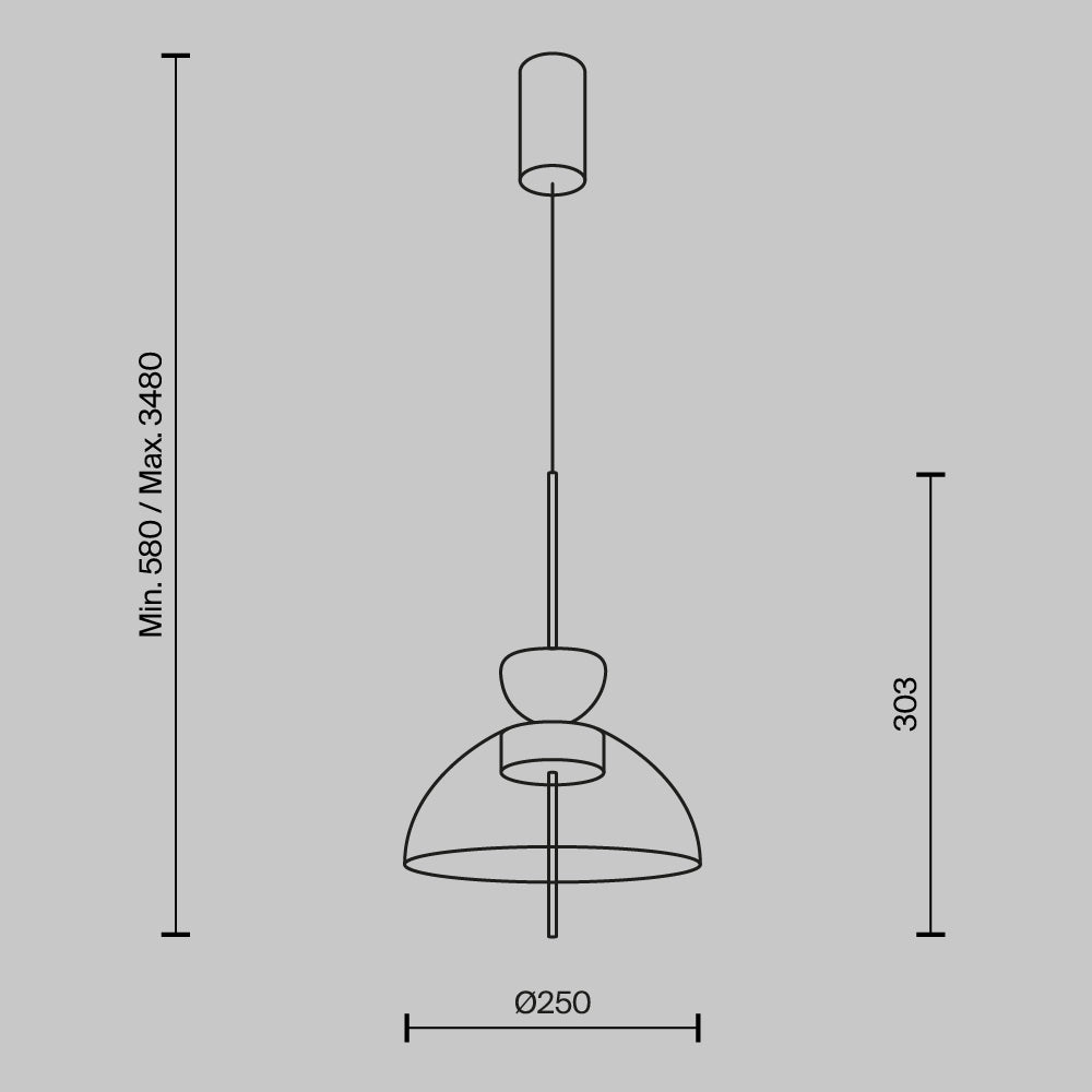 Lampa wisząca Maytoni Bangkok IP20 x MOD185PL-L11B3K2 | Czarny