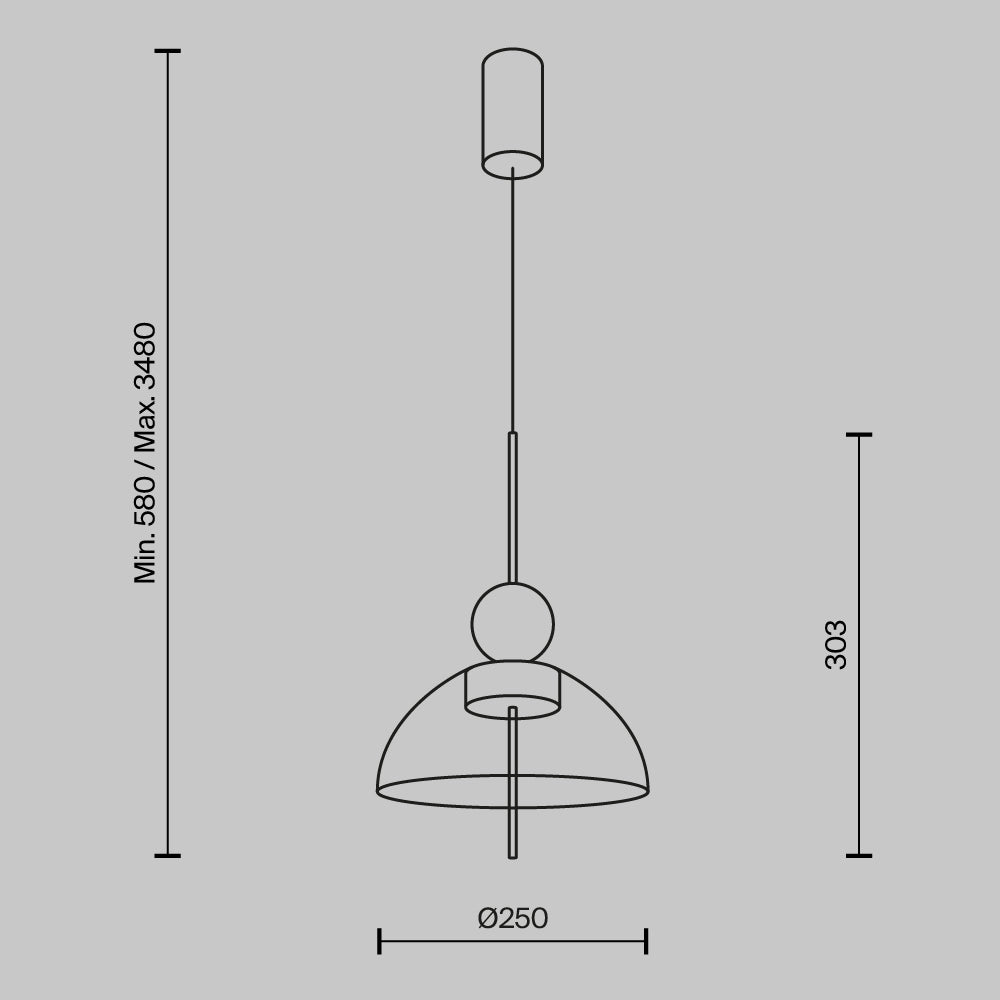 Lampa wisząca Maytoni Bangkok IP20 x MOD185PL-L6B3K4 | Czarny
