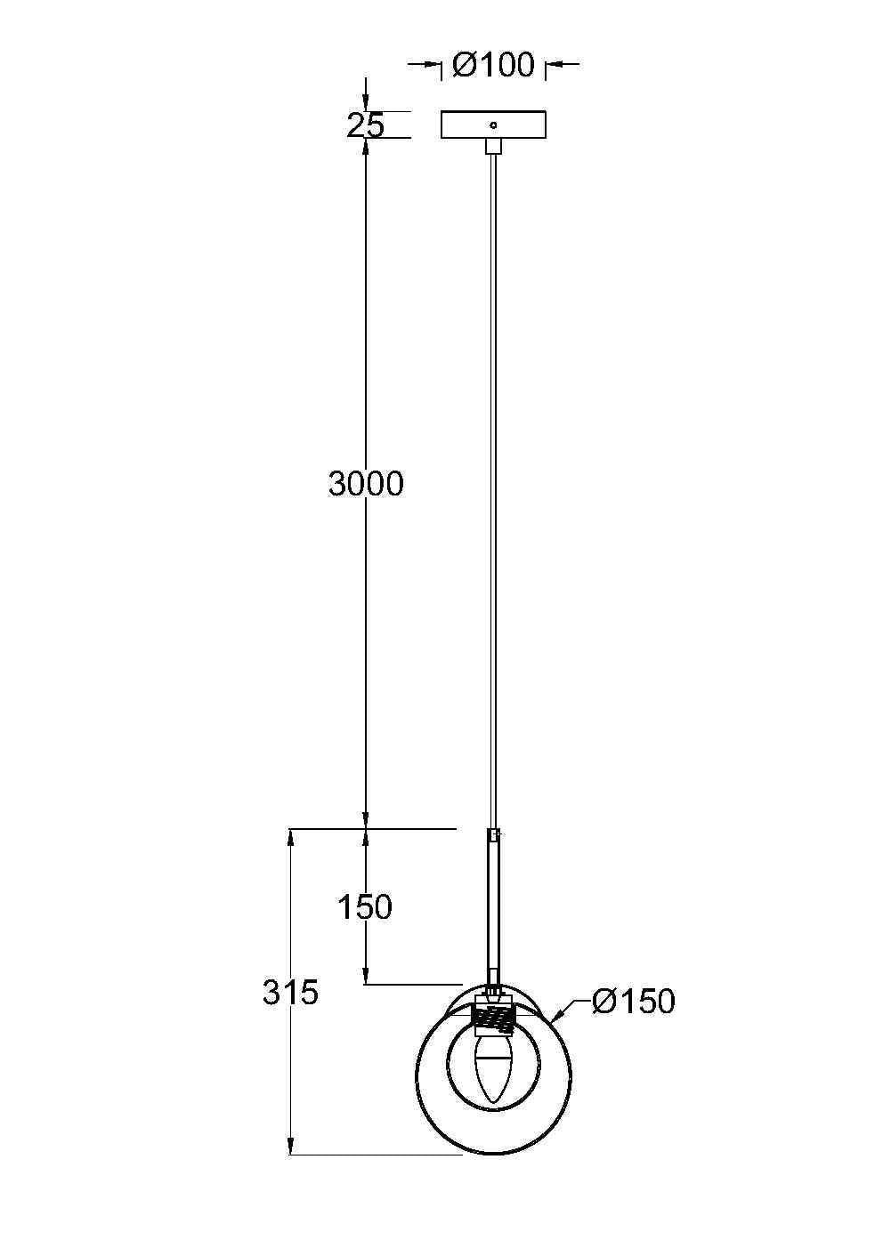 Lampa wisząca Maytoni Basic form IP20 1xG9 MOD521PL-01G1 | Złoto