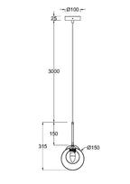 Lampa wisząca Maytoni Basic form IP20 1xG9 MOD521PL-01G1 | Złoto