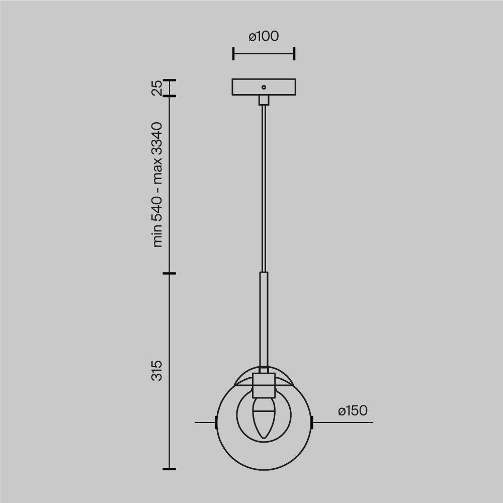 Lampa wisząca Maytoni Basic form IP20 1xG9 MOD521PL-01G1 | Złoto