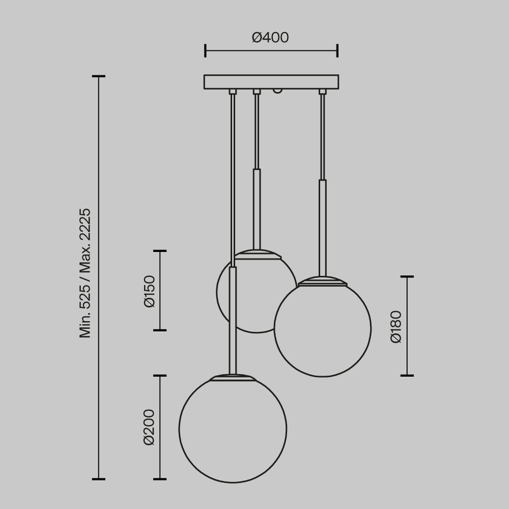 Lampa wisząca Maytoni Basic form IP20 3xE14 MOD321PL-03G1 | Złoto