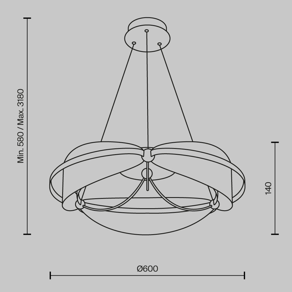 Lampa wisząca Maytoni Breeze IP20 x MOD281PL-L45BS3K | Mosiądz