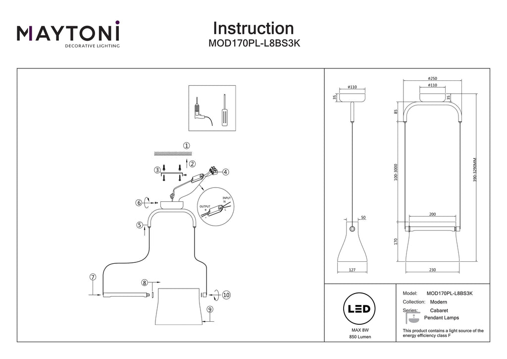 Lampa wisząca Maytoni Cabaret IP20 x MOD170PL-L8BS3K | Mosiądz