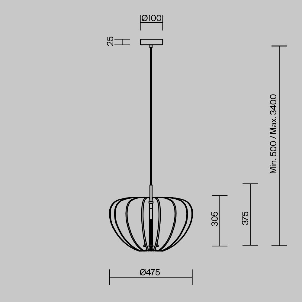 Lampa wisząca Maytoni Cambio IP20 1xE27 MOD398PL-01BR | Czarny
