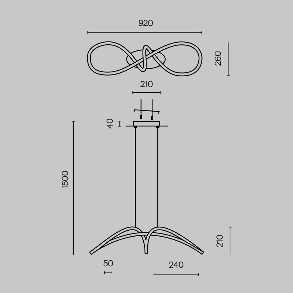 Lampa wisząca Maytoni Curve IP20 x MOD156PL-L52G4K | Złoto