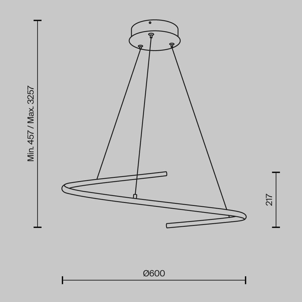 Lampa wisząca Maytoni Curve IP20 x MOD242PL-L33BSK | Mosiądz