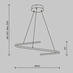 Lampa wisząca Maytoni Curve IP20 x MOD242PL-L33BSK | Mosiądz