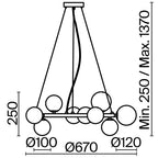 Lampa wisząca Maytoni Dallas IP20 11xG9 MOD545PL-11CH | Chrom