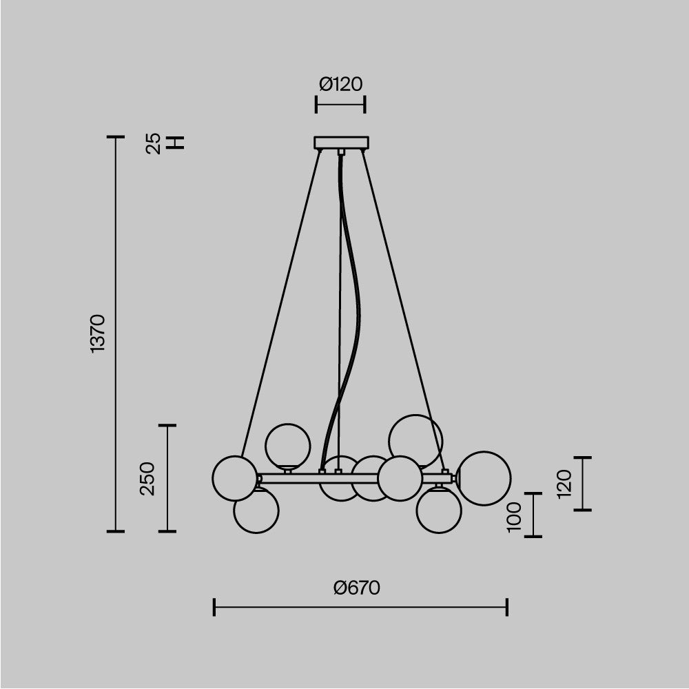 Lampa wisząca Maytoni Dallas IP20 11xG9 MOD545PL-11G | Złoto
