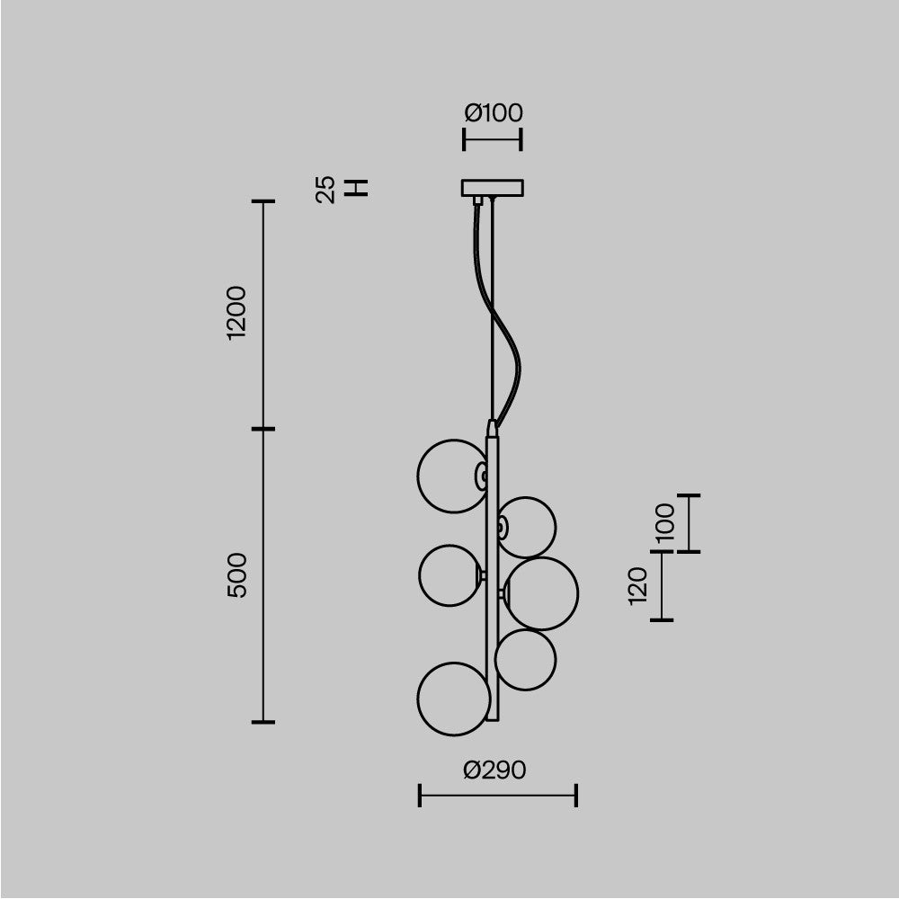 Lampa wisząca Maytoni Dallas IP20 6xG9 MOD545PL-06B | Czarny