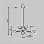 Lampa wisząca Maytoni Erich IP20 8xE14 MOD221-PL-08-N | Nikiel