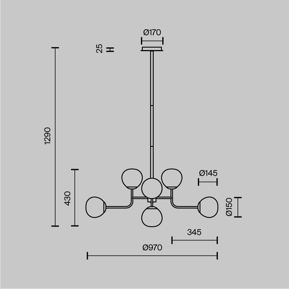 Lampa wisząca Maytoni Erich IP20 8xE14 MOD221-PL-08-N | Nikiel