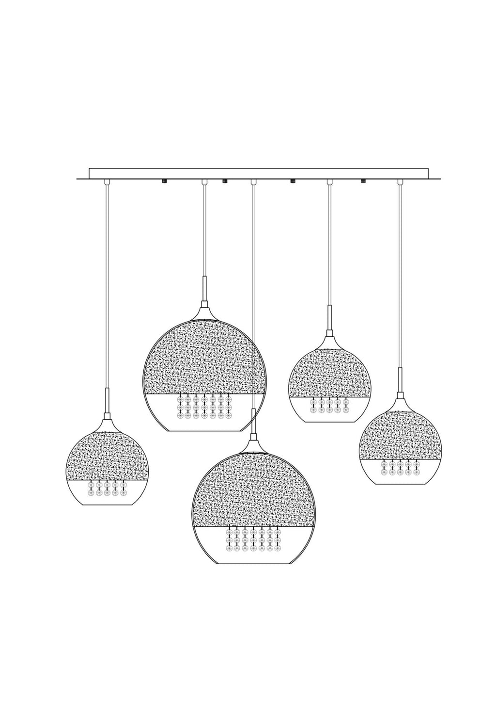 Lampa wisząca Maytoni Fermi IP20 5xE27 P140-PL-170-5-G | Złoto