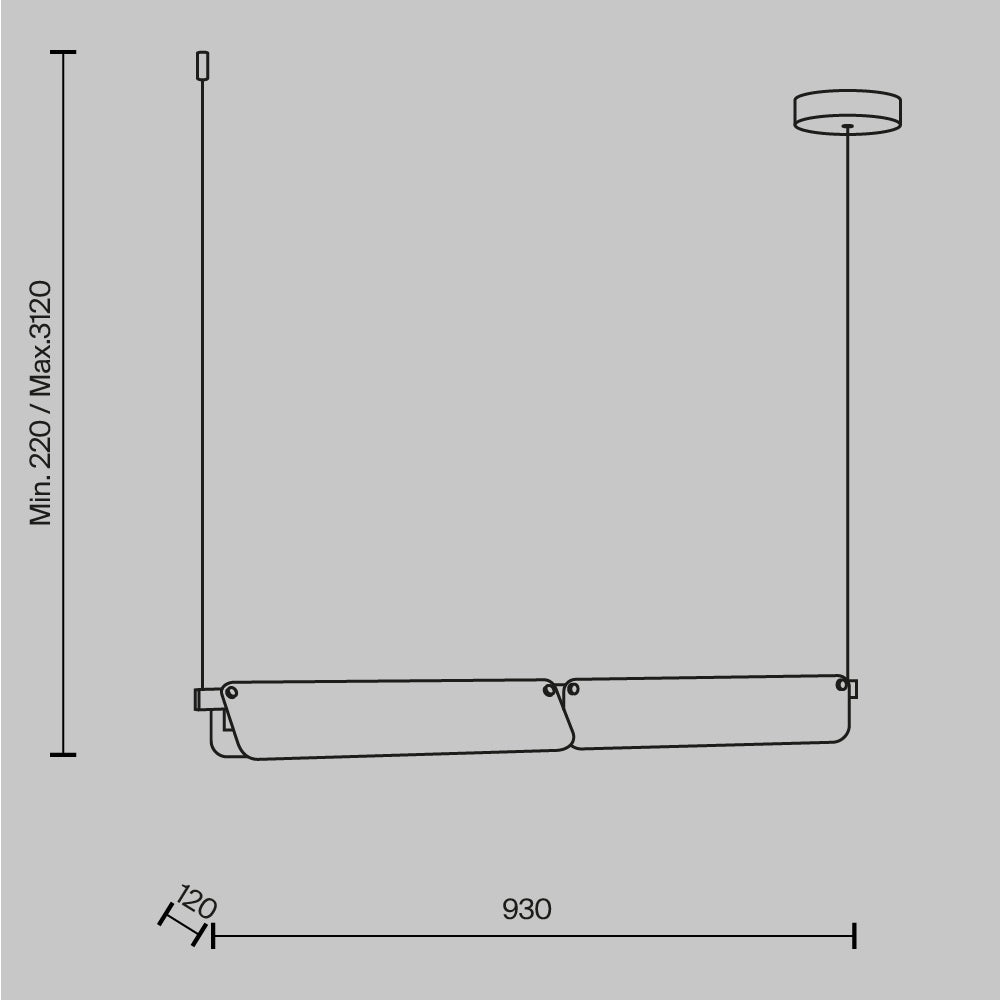 Lampa wisząca Maytoni Flat IP20 x MOD296PL-L20BS3K | Czarny i mosiądz