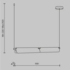 Lampa wisząca Maytoni Flat IP20 x MOD296PL-L20BS3K | Czarny i mosiądz