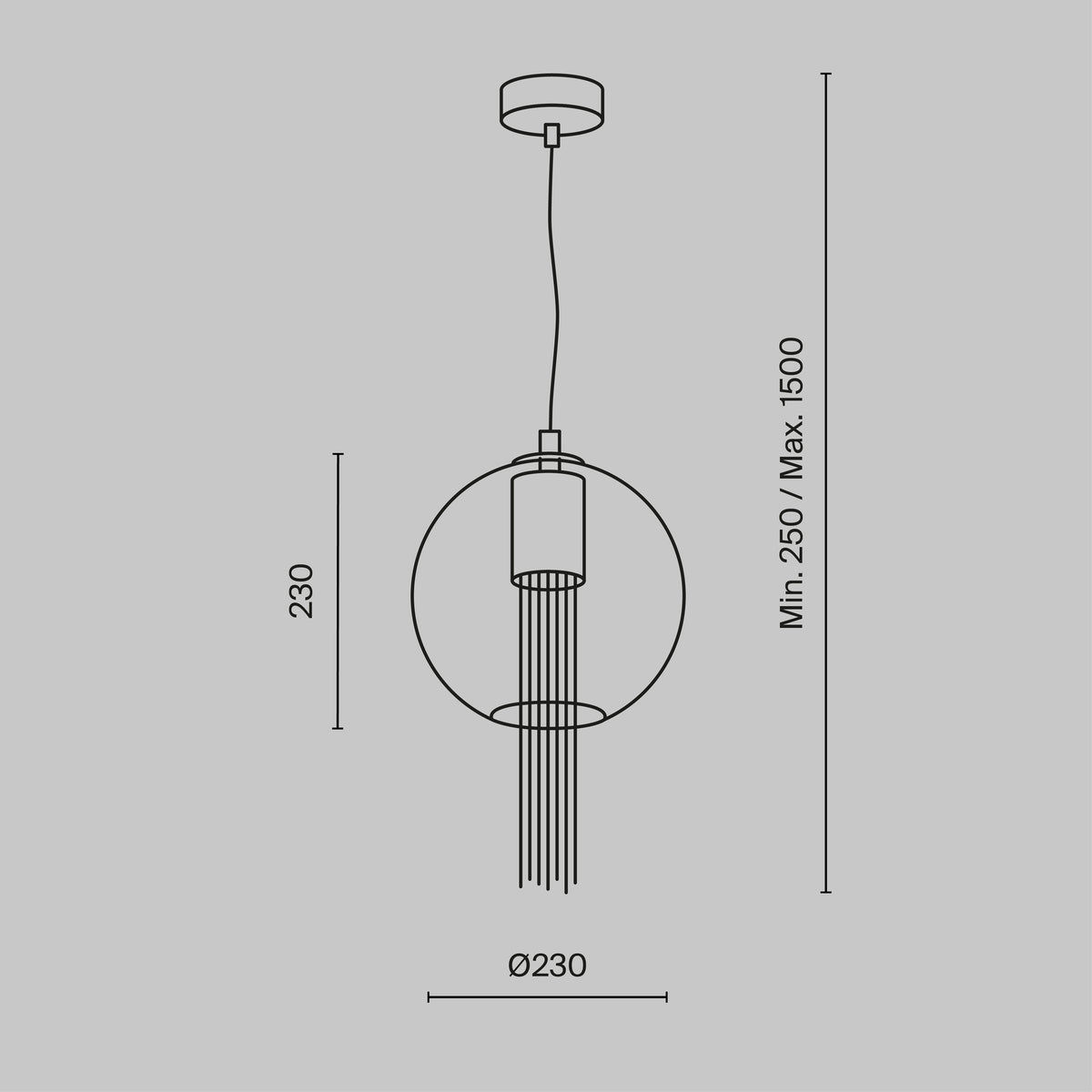 Lampa wisząca Maytoni Flusso IP20 1xGU10 P095PL-01BZ1 | Brązowy