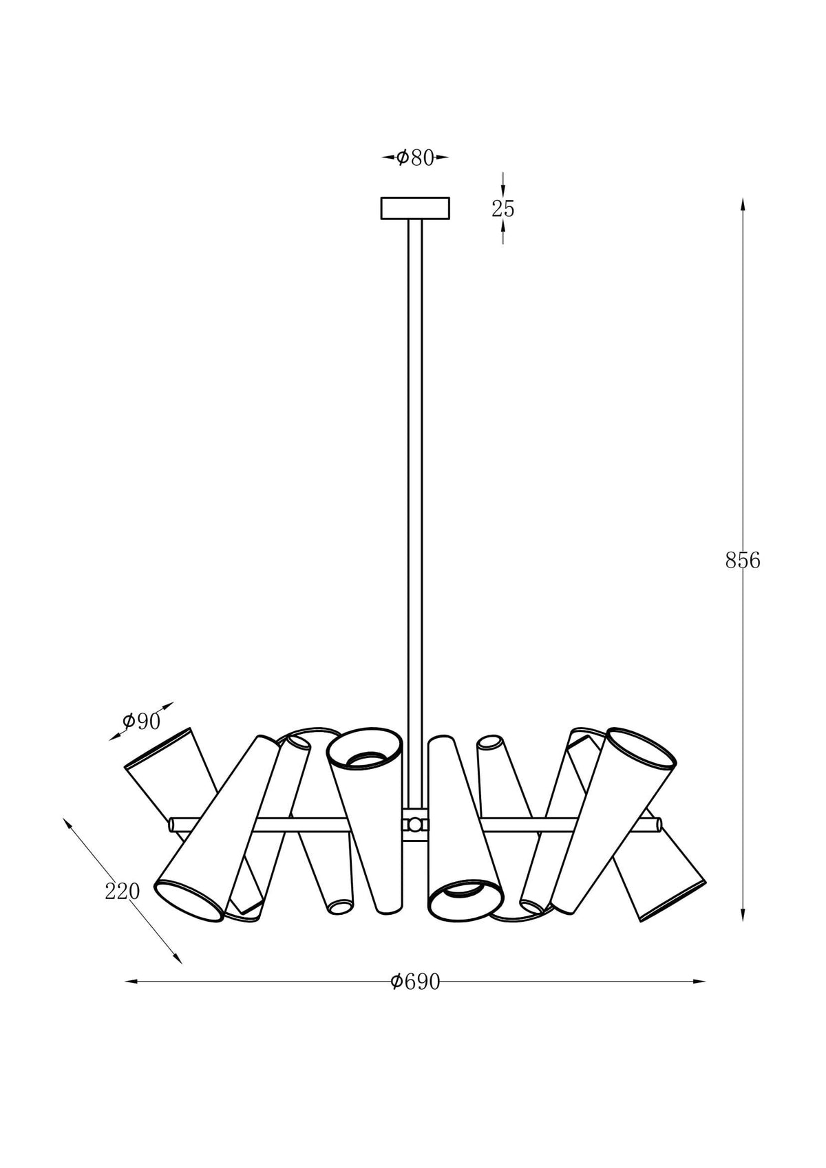 Lampa wisząca Maytoni Giro IP20 10xGU10 MOD095PL-10BS | Mosiądz
