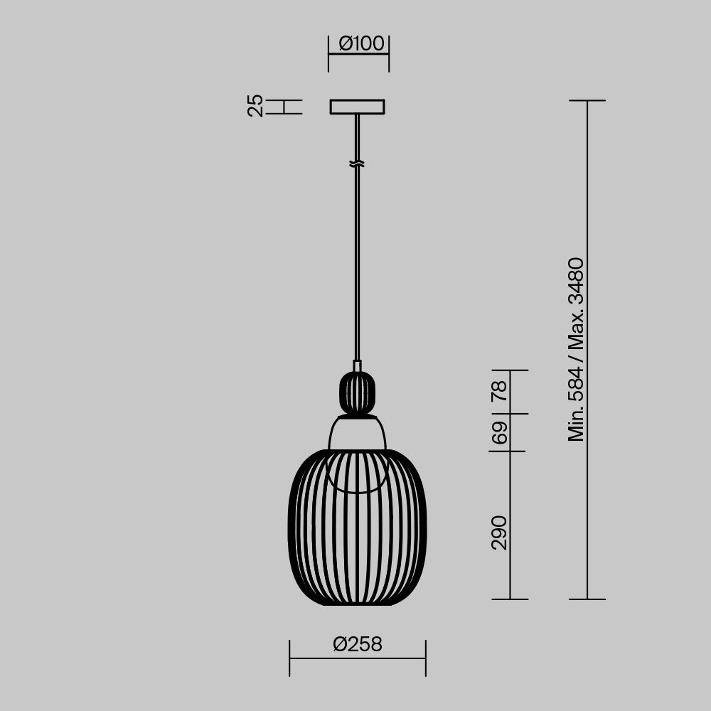 Lampa wisząca Maytoni Levitation IP20 1xG9 MOD376PL-01G1 | Mosiądz