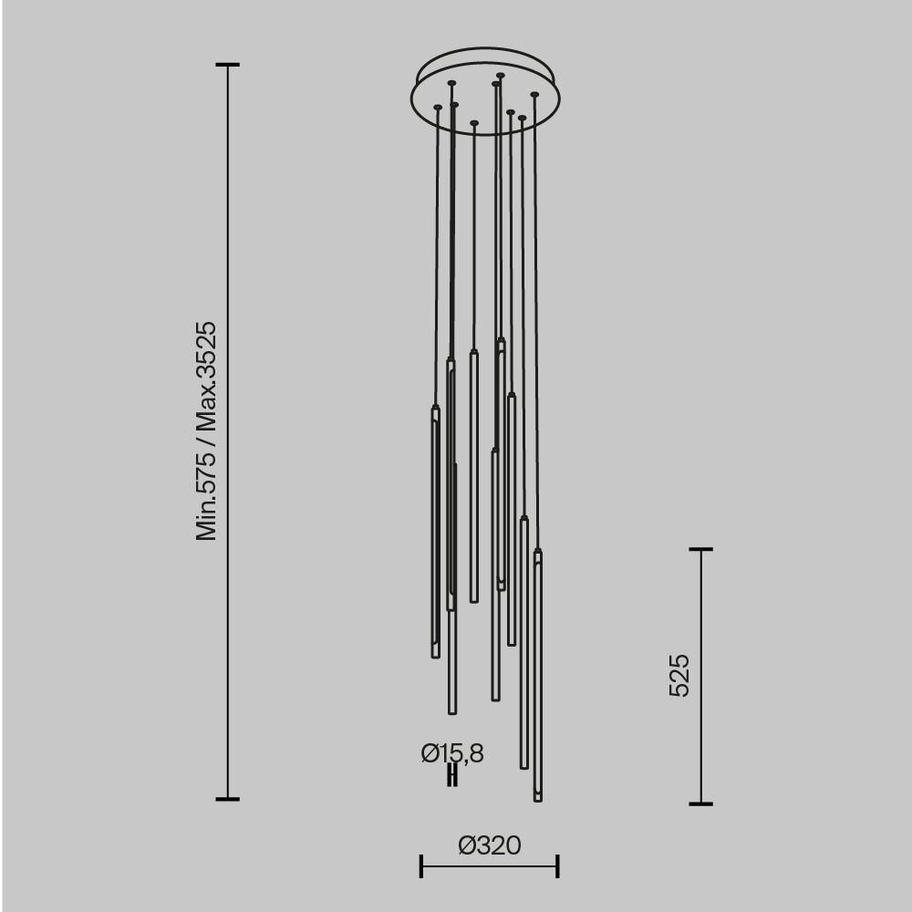 Lampa wisząca Maytoni Light stick IP20 x MOD236PL-L54BS3K | Mosiądz