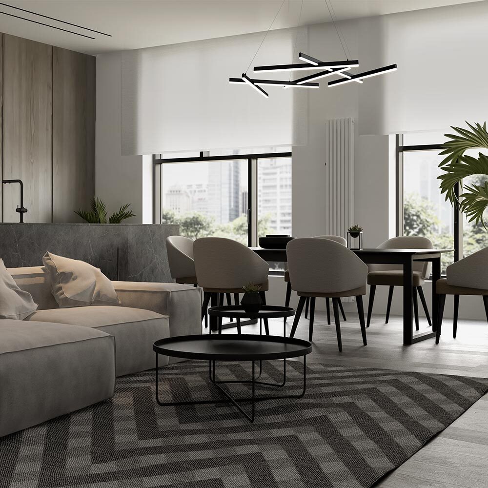 Lampa wisząca Maytoni Line IP20 6x MOD016PL-L75B | Czarny