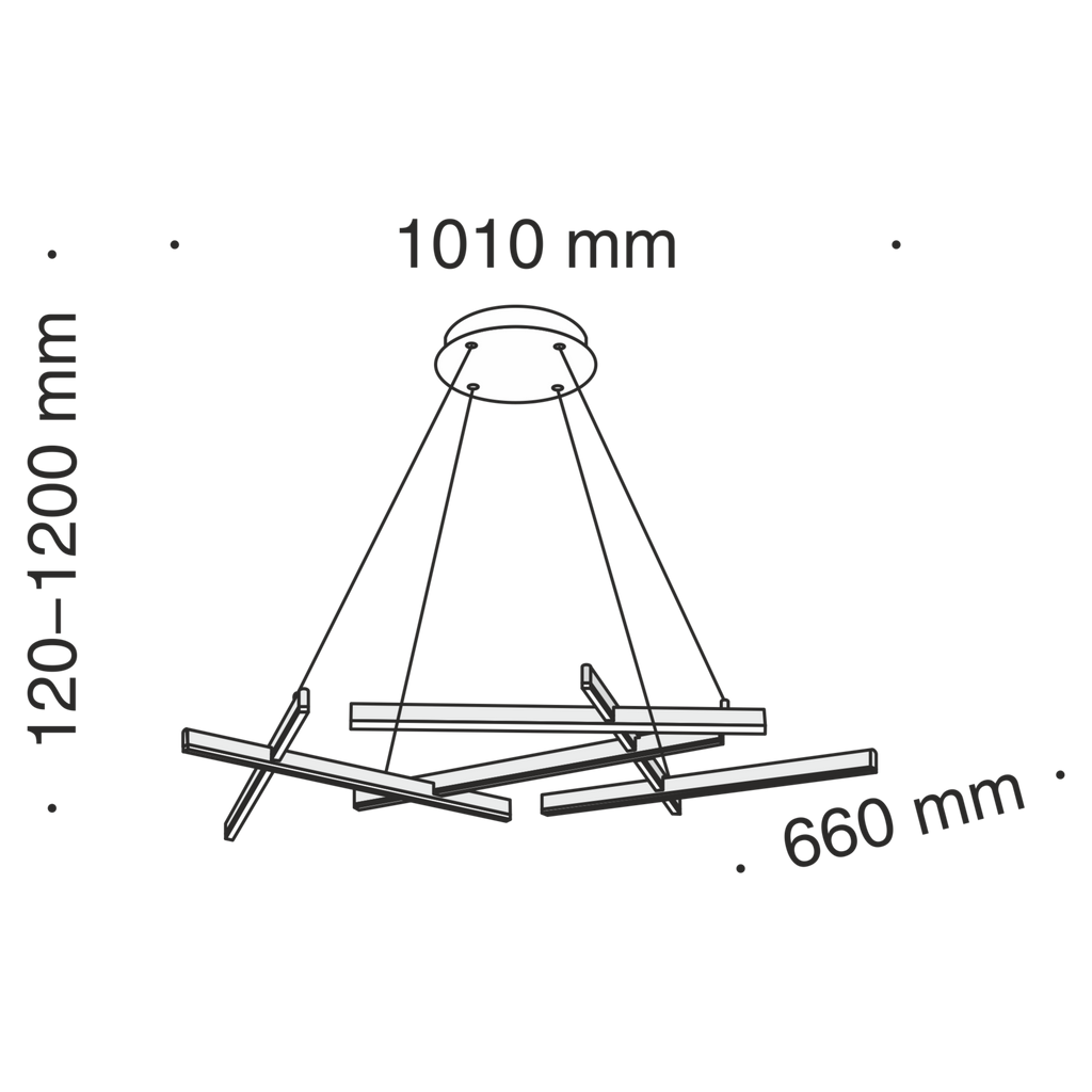 Lampa wisząca Maytoni Line IP20 6x MOD016PL-L75B | Czarny