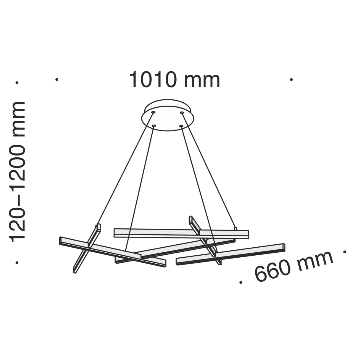 Lampa wisząca Maytoni Line IP20 6x MOD016PL-L75B | Czarny