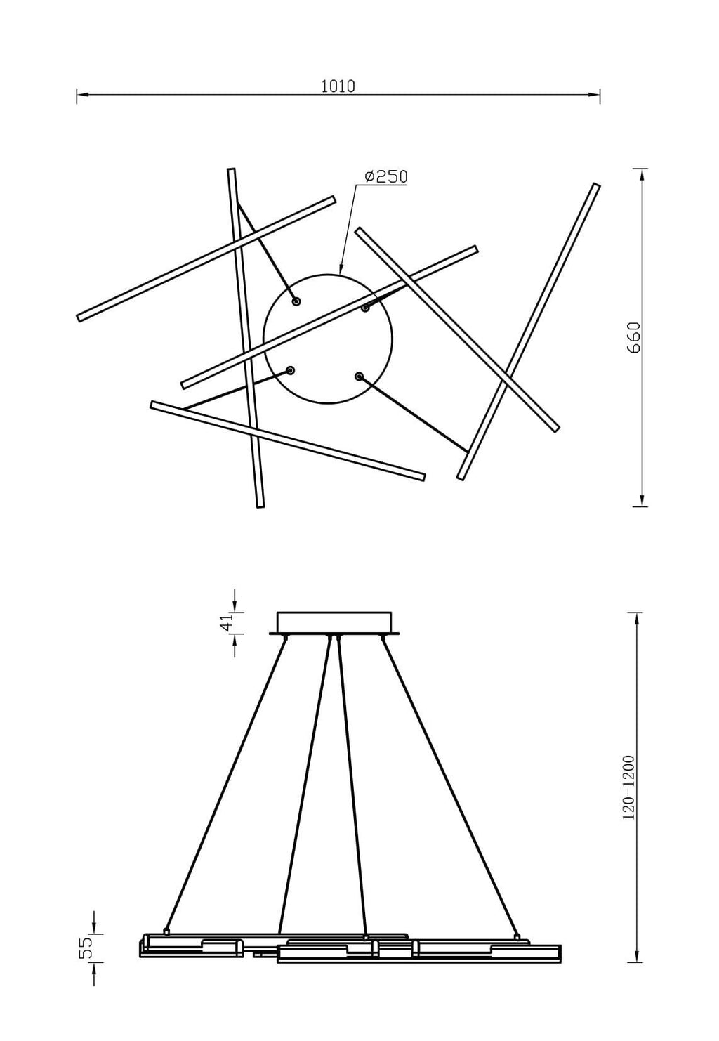Lampa wisząca Maytoni Line IP20 x MOD016PL-L75MG3K | Złoto