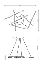 Lampa wisząca Maytoni Line IP20 x MOD016PL-L75MG3K | Złoto