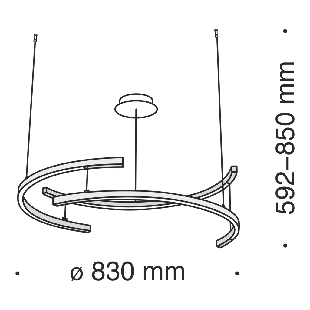Lampa wisząca Maytoni Line IP20 x MOD054PL-L52B3K | Czarny