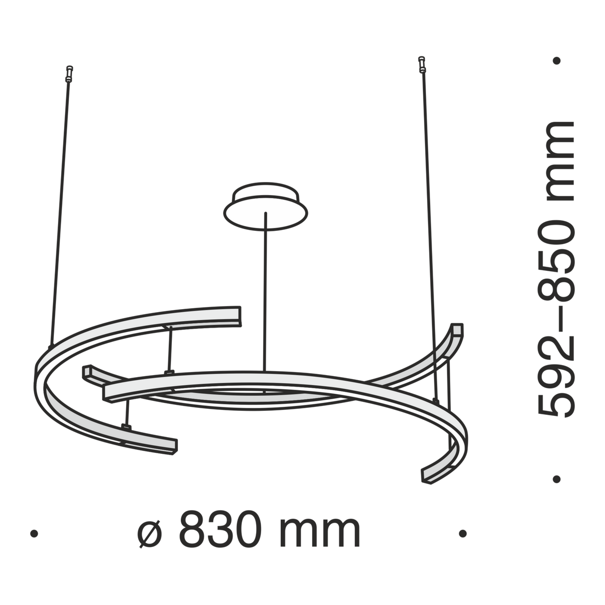 Lampa wisząca Maytoni Line IP20 x MOD054PL-L52B3K | Czarny