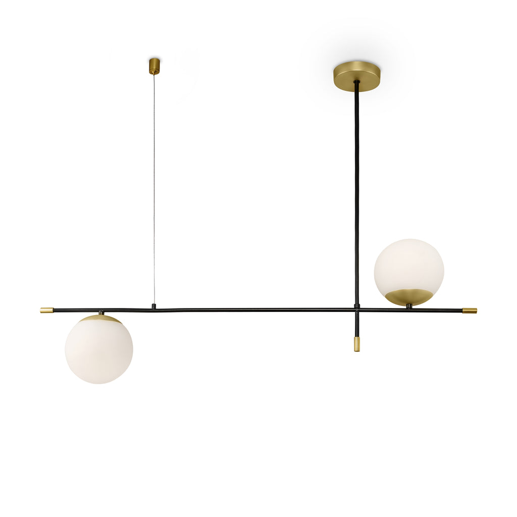 Lampa wisząca Maytoni Nostalgia IP20 2xE14 MOD048PL-02G | Czarno-złoty