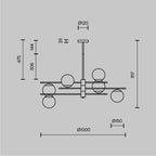 Lampa wisząca Maytoni Nostalgia IP20 6xE14 MOD048PL-06G | Czarno-złoty