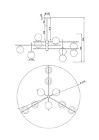 Lampa wisząca Maytoni Nostalgia IP20 9xE14 MOD048PL-09G | Czarno-złoty