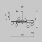 Lampa wisząca Maytoni Nostalgia IP20 9xE14 MOD048PL-09G | Czarno-złoty