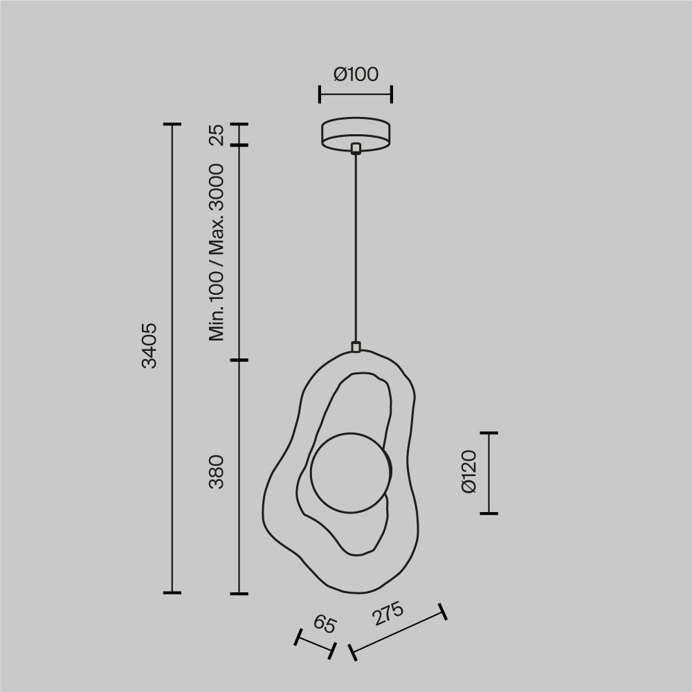 Lampa wisząca Maytoni Opus IP20 1xG9 MOD380PL-01W | Biały