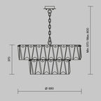 Lampa wisząca Maytoni Puntes IP20 12xE14 MOD043PL-12G | Złoto