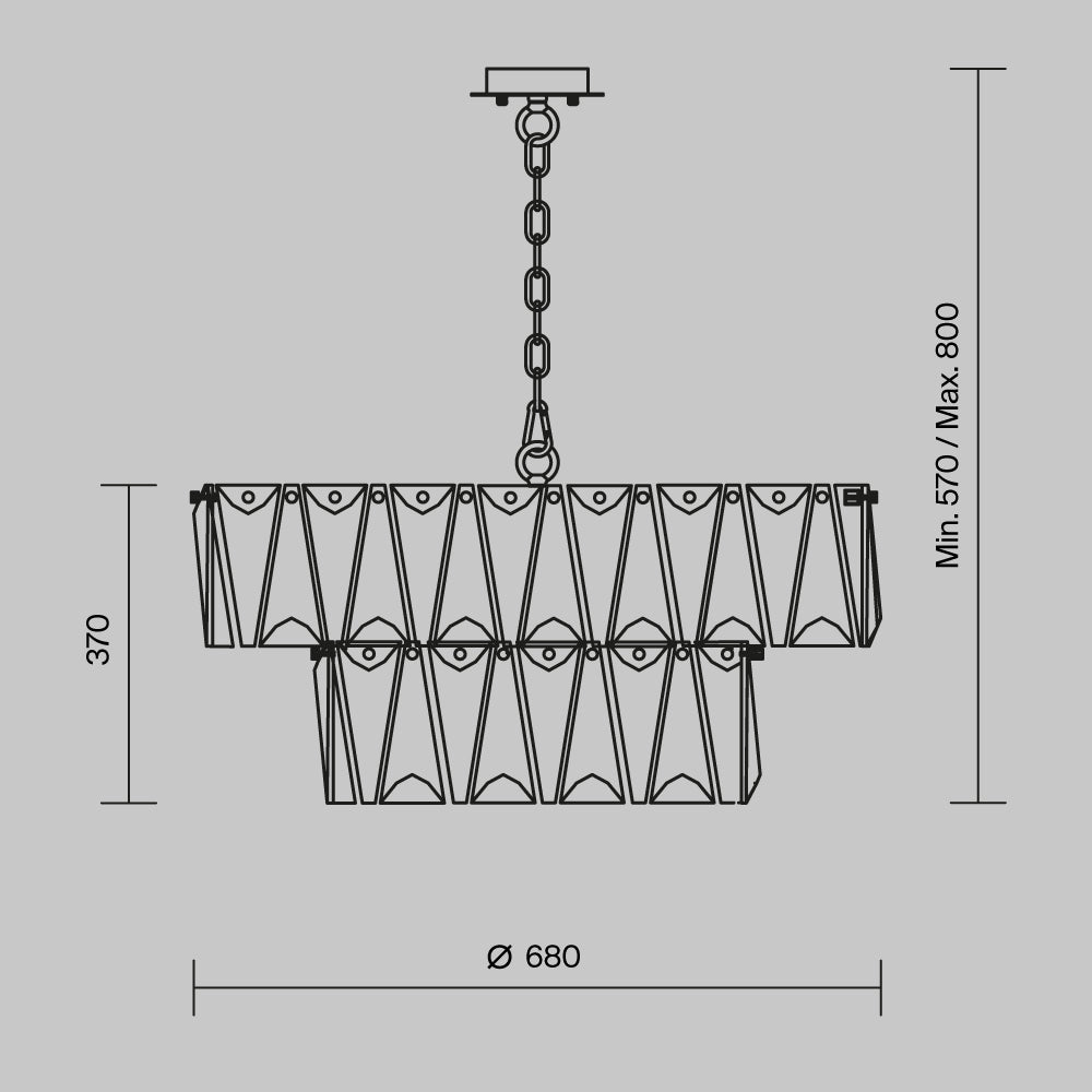 Lampa wisząca Maytoni Puntes IP20 12xE14 MOD043PL-12G | Złoto