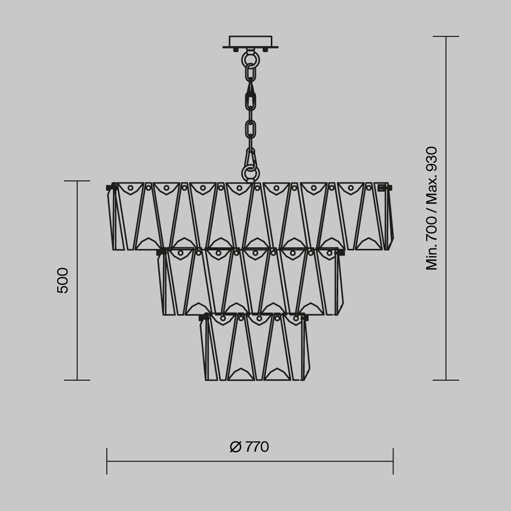 Lampa wisząca Maytoni Puntes IP20 18xE14 MOD043PL-18G | Złoto