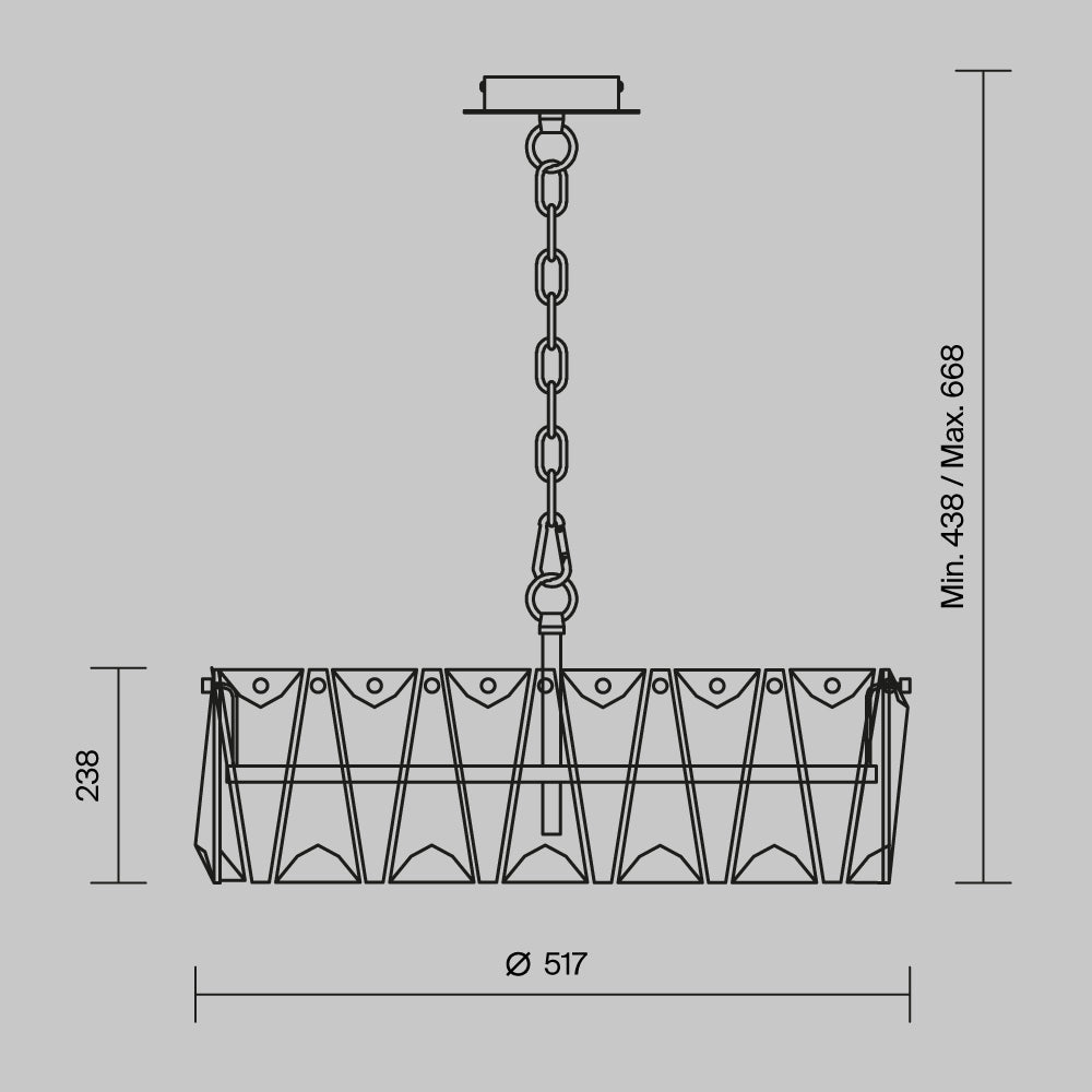 Lampa wisząca Maytoni Puntes IP20 6xE14 MOD043PL-06G | Złoto
