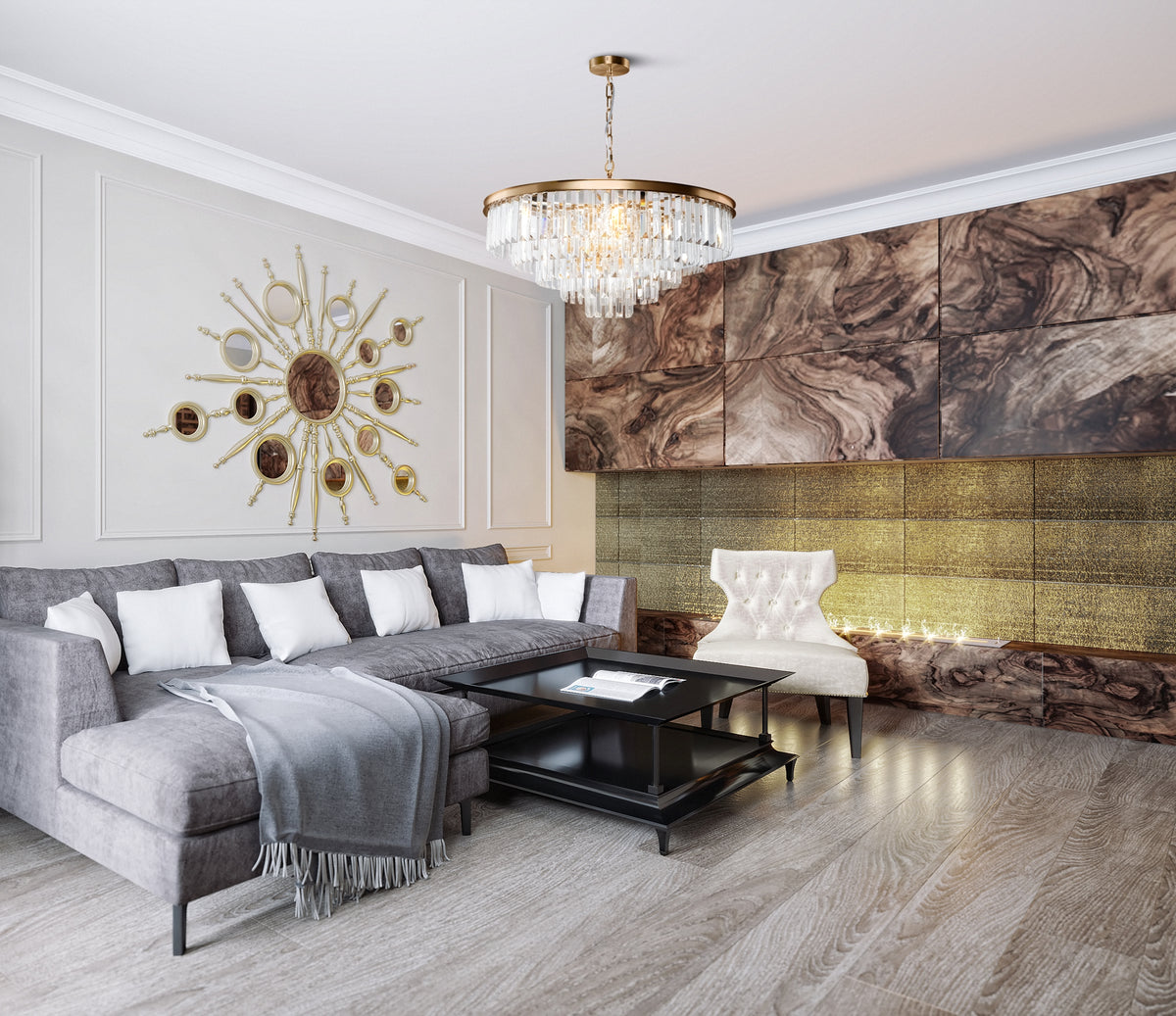 Lampa wisząca Maytoni Revero IP20 12xE14 MOD085PL-12BS | Mosiądz