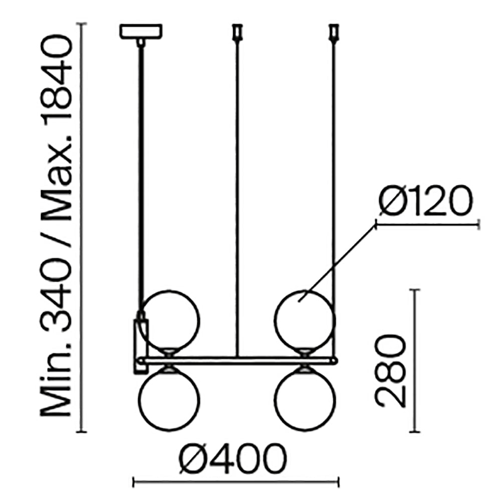 Lampa wisząca Maytoni Ring IP20 4xG9 MOD013PL-04BS1 | Mosiądz