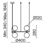 Lampa wisząca Maytoni Ring IP20 4xG9 MOD013PL-04BS1 | Mosiądz