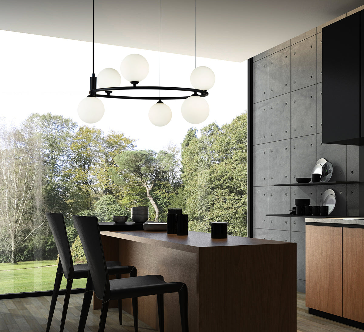 Lampa wisząca Maytoni Ring IP20 6xG9 MOD013PL-06B | Czarny