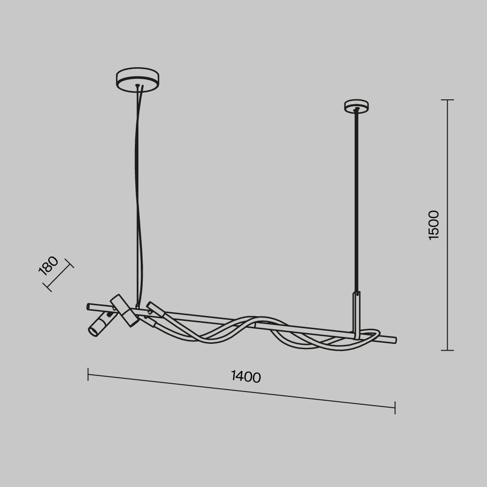 Lampa wisząca Maytoni Tau IP20 x MOD166PL-L30GB3K | Czarno-złoty