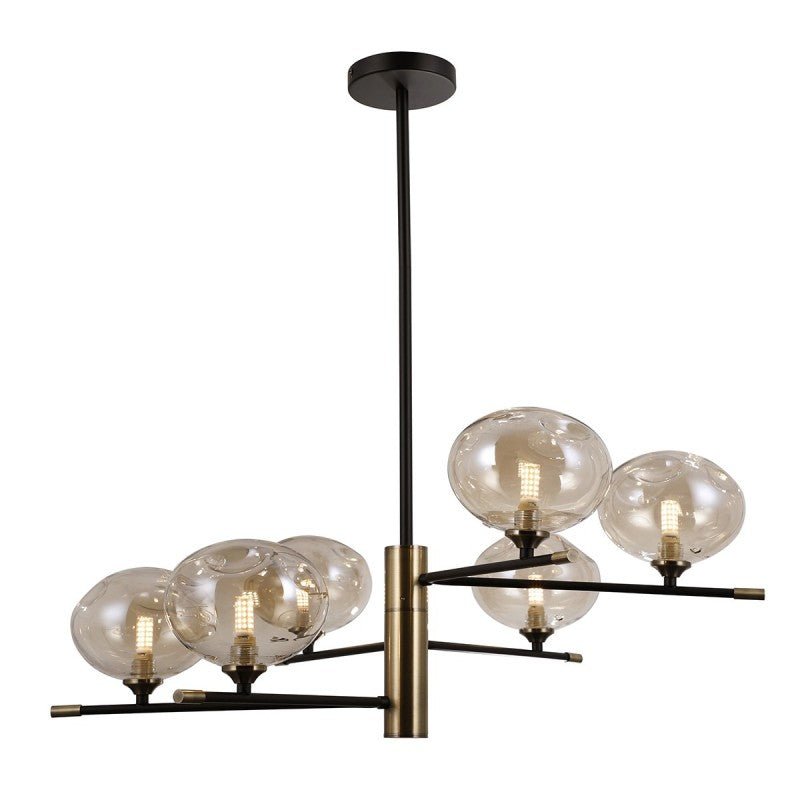 Lampa wisząca Mesta śr. 72cm 6xG9 | czarny/brąz