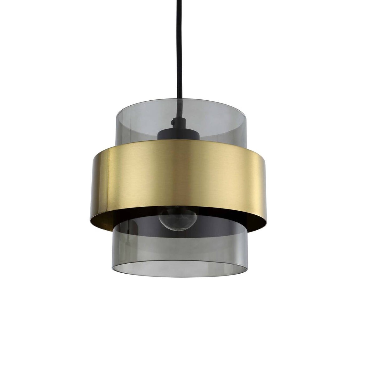 Lampa wisząca Miele 3, czarny/dymiony/złoty, 3x40W E27