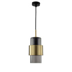 Lampa wisząca Miele, długa, czarny/dymiony/złoty, 1x40W E27
