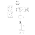 Lampa wisząca Miele, długa, czarny/dymiony/złoty, 1x40W E27